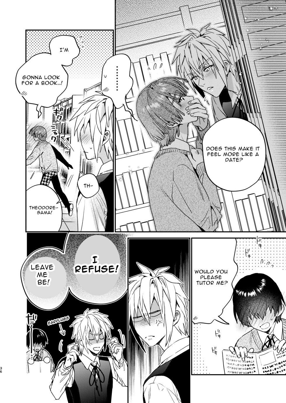 [niwaniwa (Oova Akiru)] Tensei Mob wa BL-gee no Sekai de Hamerare Kouryakusaremashita!? 2 | Sex with the Love Interest! But I'm an NPC! 2 [English] [Bean Works] [Digital] - Page 36