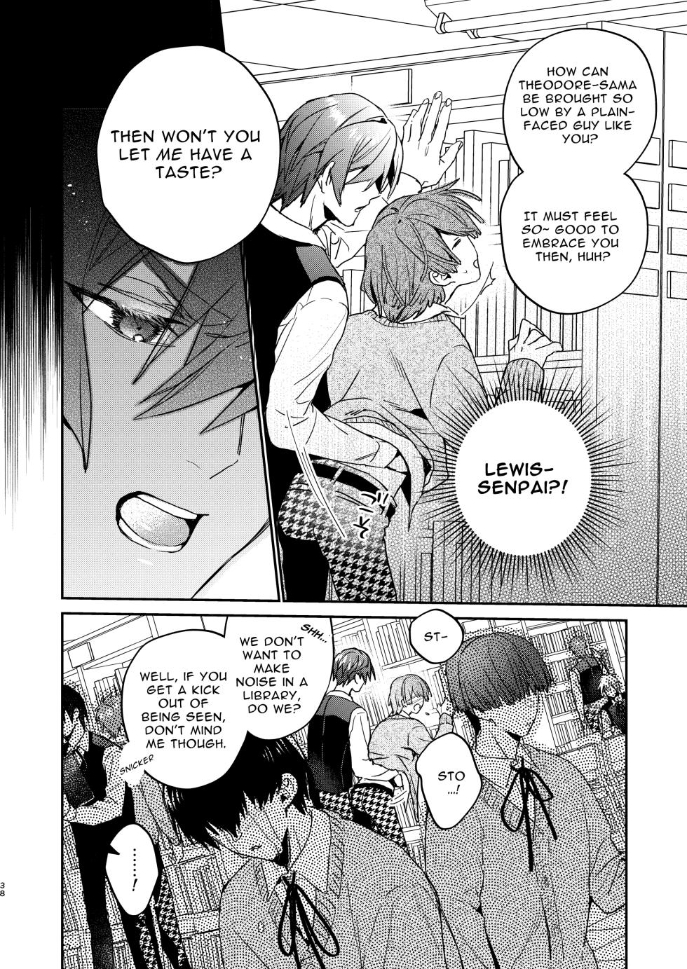 [niwaniwa (Oova Akiru)] Tensei Mob wa BL-gee no Sekai de Hamerare Kouryakusaremashita!? 2 | Sex with the Love Interest! But I'm an NPC! 2 [English] [Bean Works] [Digital] - Page 38