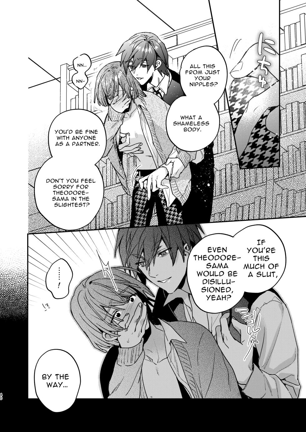 [niwaniwa (Oova Akiru)] Tensei Mob wa BL-gee no Sekai de Hamerare Kouryakusaremashita!? 2 | Sex with the Love Interest! But I'm an NPC! 2 [English] [Bean Works] [Digital] - Page 40
