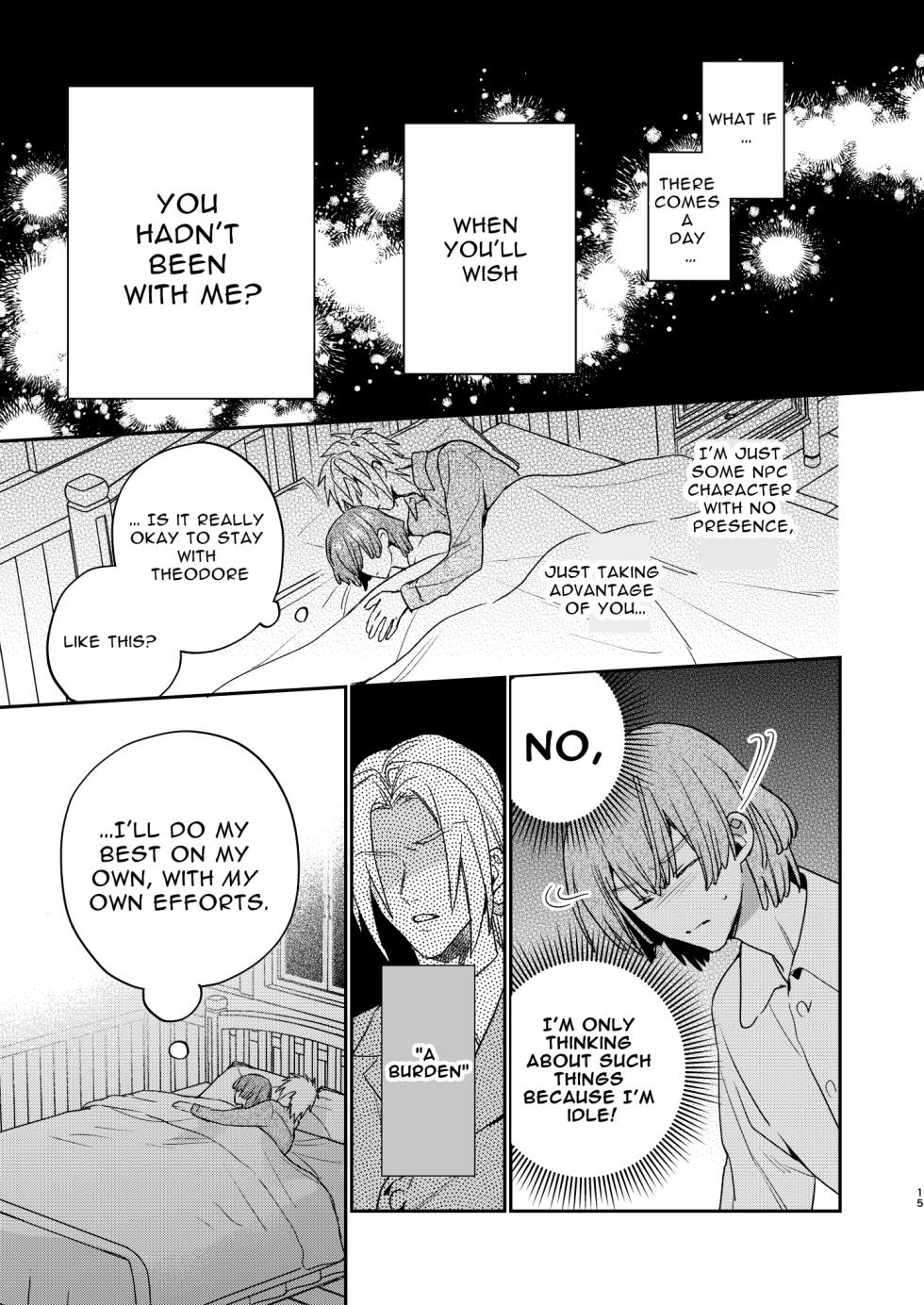 [niwaniwa (Oova Akiru)] Tensei Mob wa BL-gee no Sekai de Hamerare Kouryakusaremashita!? 3 | Sex with the Love Interest! But I'm an NPC! 3 [English] [Bean Works]  [Digital] - Page 15