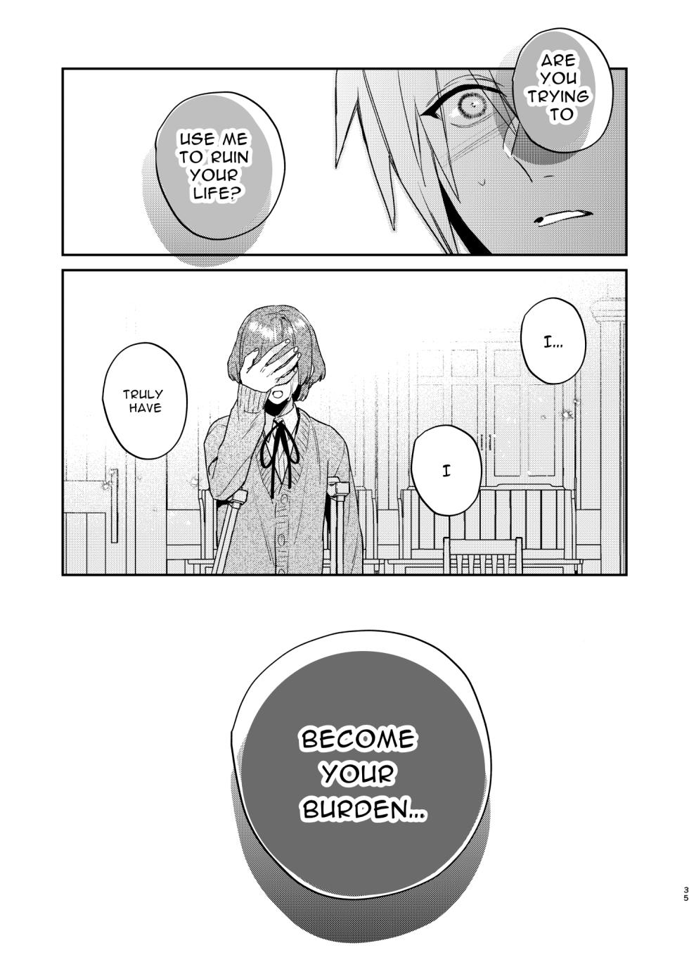[niwaniwa (Oova Akiru)] Tensei Mob wa BL-gee no Sekai de Hamerare Kouryakusaremashita!? 3 | Sex with the Love Interest! But I'm an NPC! 3 [English] [Bean Works]  [Digital] - Page 35