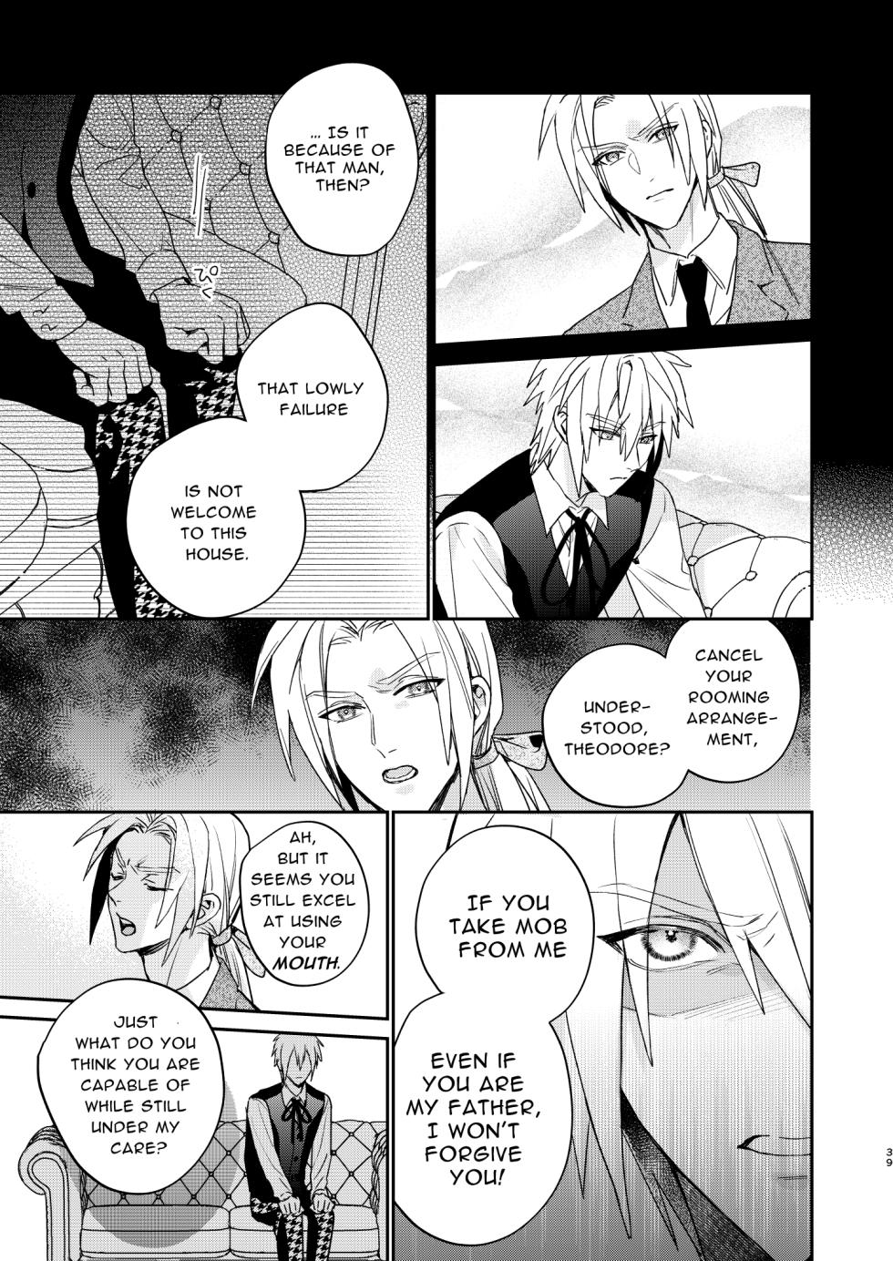 [niwaniwa (Oova Akiru)] Tensei Mob wa BL-gee no Sekai de Hamerare Kouryakusaremashita!? 3 | Sex with the Love Interest! But I'm an NPC! 3 [English] [Bean Works]  [Digital] - Page 39