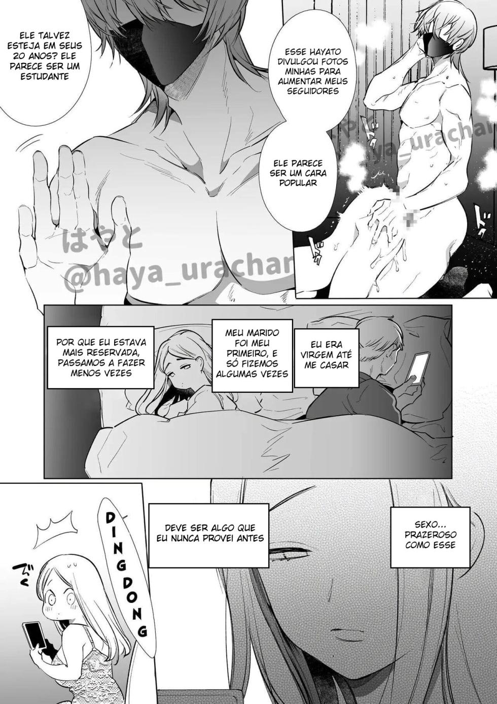 [Yatomomin (Yamamoto Tomomitsu)] Kana-san NTR ~Uraaka Danshi ni yoru Uraaka Hitozuma Mesu ochi Choukyou~ | A Degradação de Uma Dona de Casa Por Um Famosinho da Internet [Portuguese-BR] - Page 10