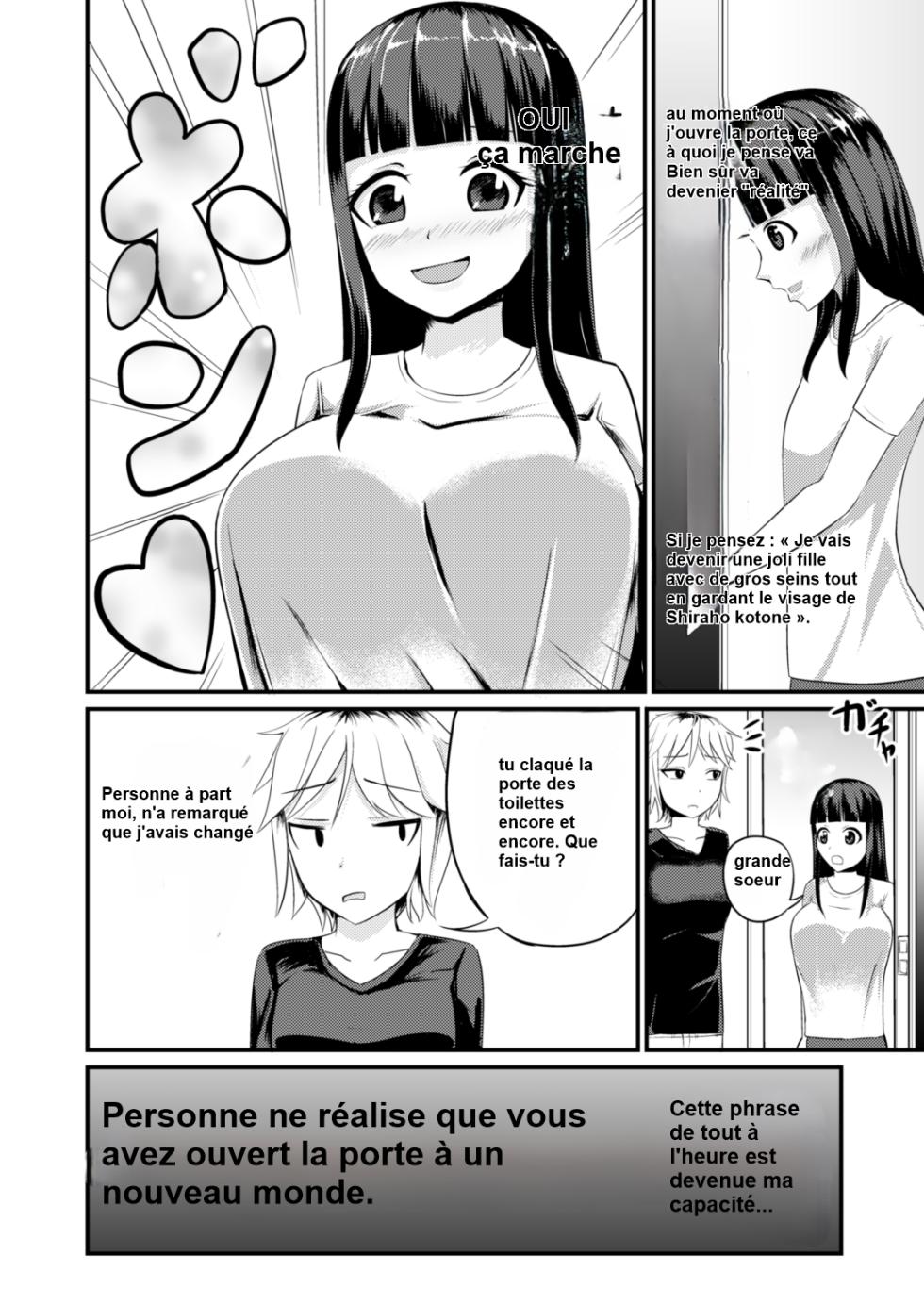 [Mochi to Shiawase (Mato)] Genjitsu Kaihen no Chikara o Te ni Ireta! [French] [Michelrenard] - Page 4