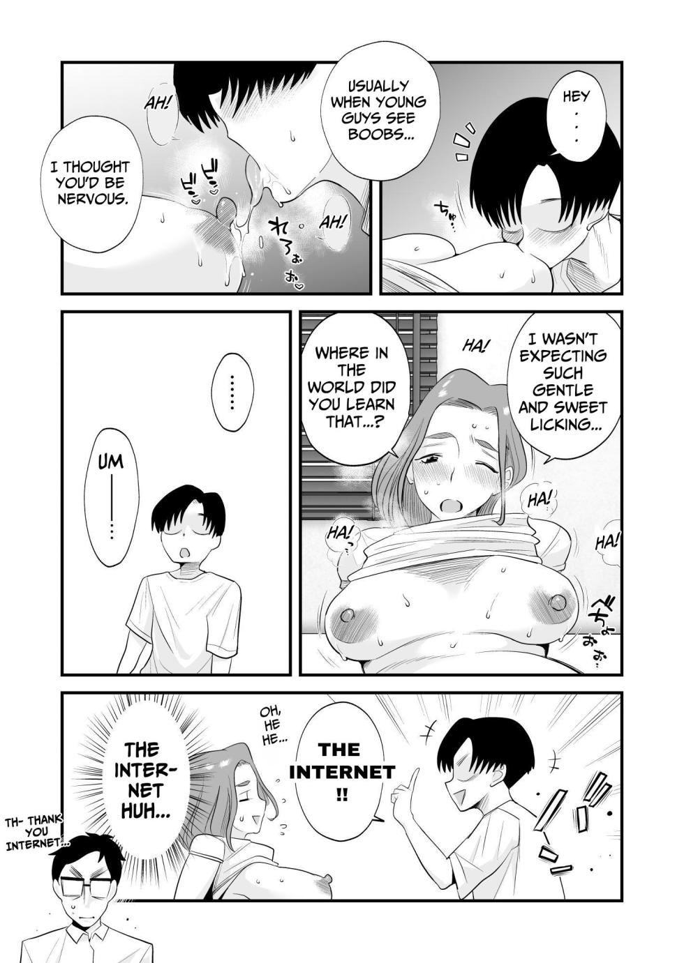 [Haitoku Sensei] Chichioya Kounin! Hasegawa-san Chi no Oyako Kankei | Father Approved! The Hasegawa's Mother-Son Relationship [English] [ForeignOkka] - Page 34