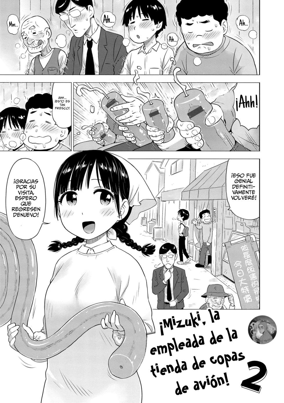 [Karma Tatsurou] Naho-chan wa Onahoya-san 2 | ¡Mizuki, La Empleada De La Tienda De Copas De Avión! Capitulo 2 (WEEKLY Kairakuten 2022 No.15) [Spanish] - Page 1