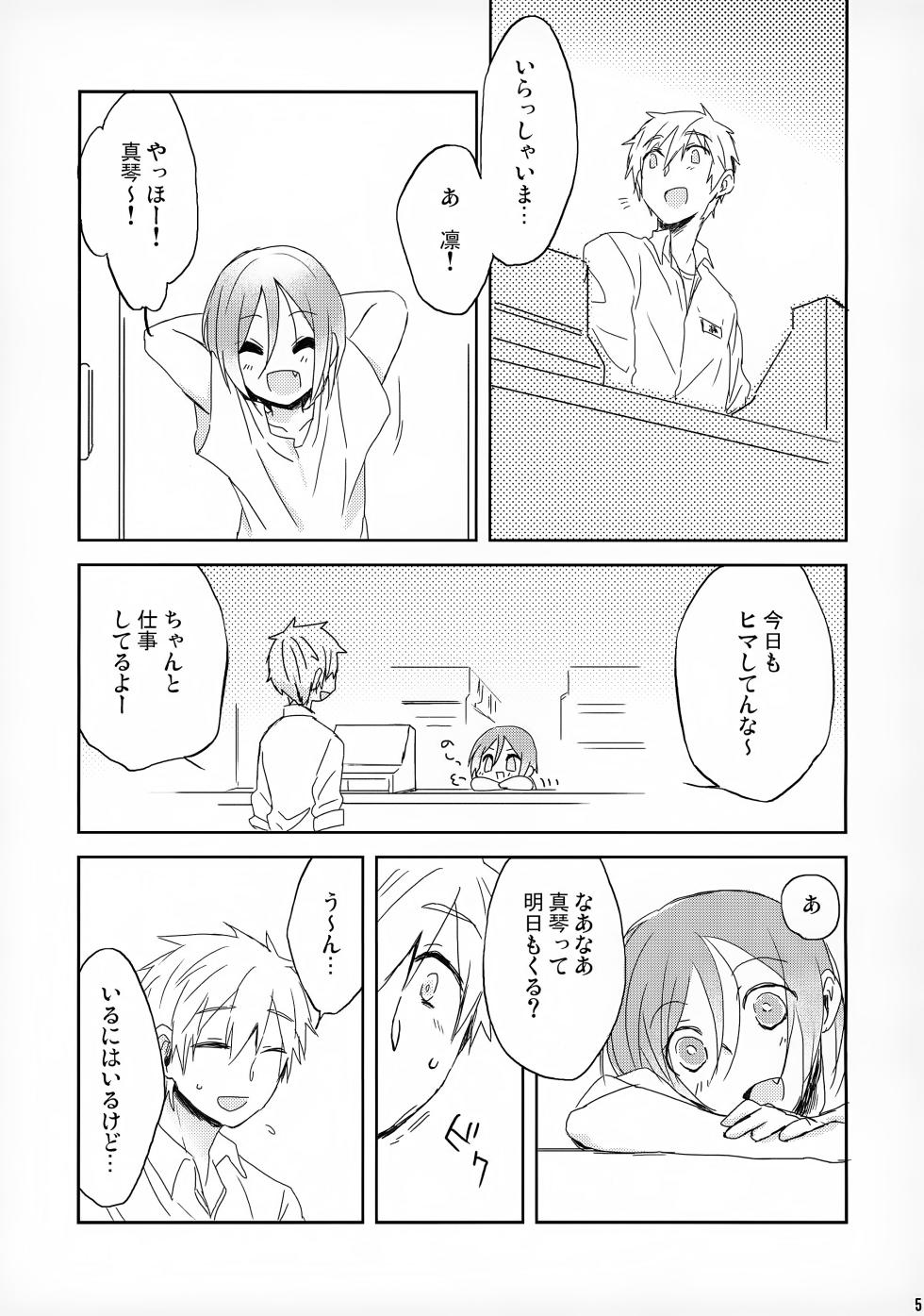 [Ore no Shushoku o Shiritai ka (Hiruko)] Tanoshii Arbeit (Free!) - Page 5