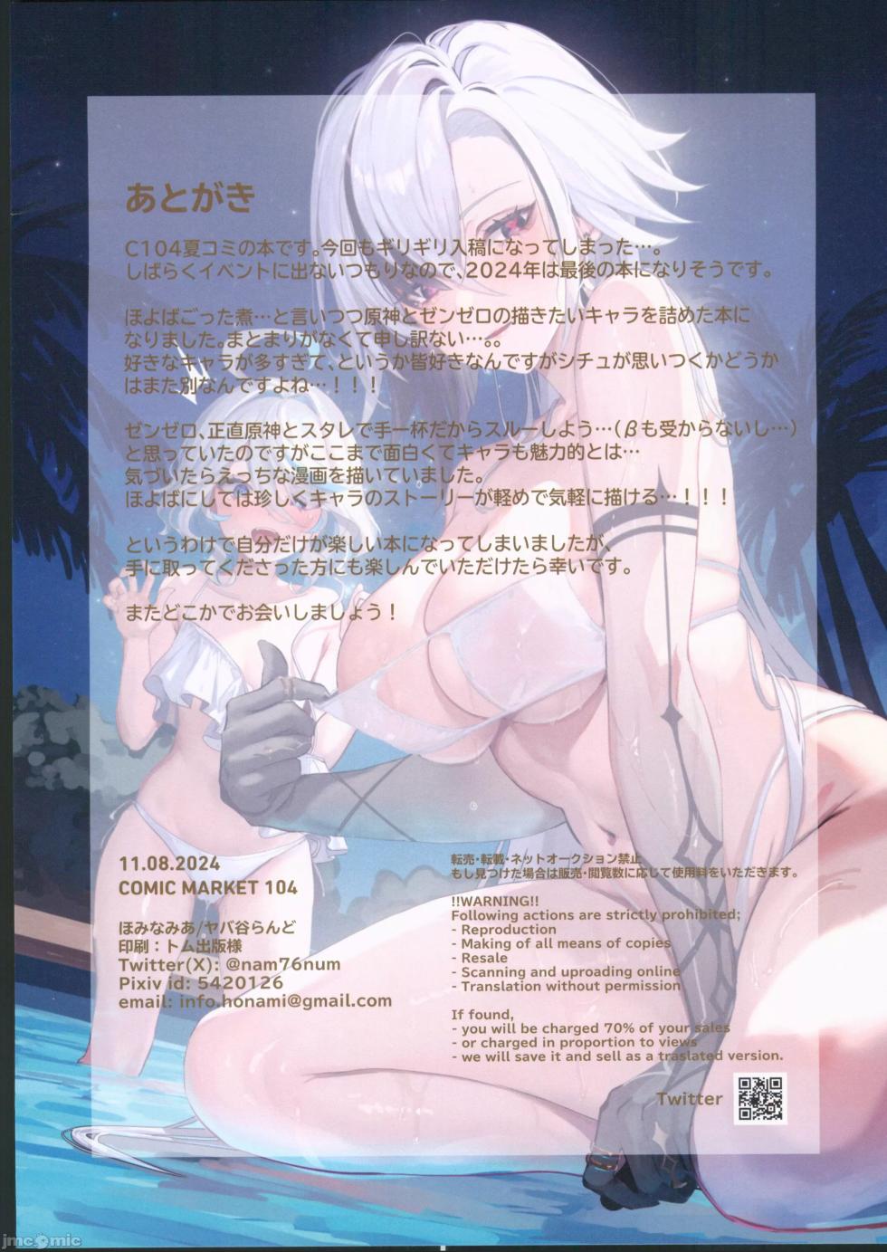 (C104) [ヤバ谷らんど (ほみなみあ)] 夏のほよばH詰め合わせ本 (原神、ゼンレスゾーンゼロ) [中国翻訳] - Page 17