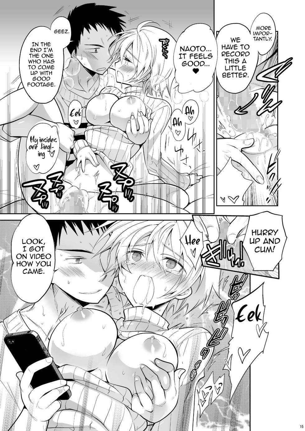 [T-NORTH (Matsumoto Mitohi.)] Q.N.A. Kyuu ni Nyotaika shita node Otoko Tomodachi to Self AV Totte mita. [English] [Digital] - Page 15