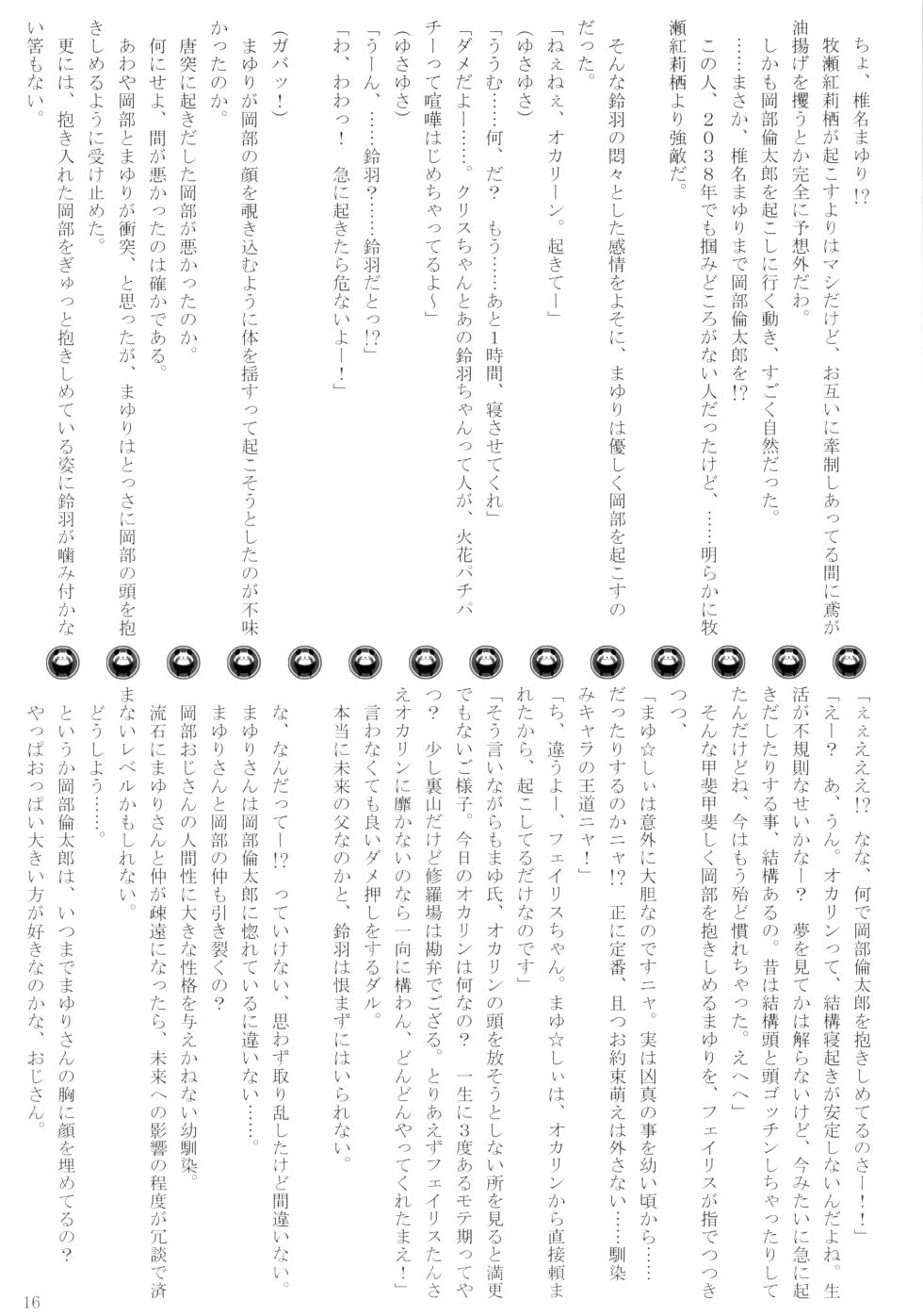 (C82) [Mutsukidou (Pria, Ikeda Yasuhiro, Mossari Yuu)] Koakuma suzuha (Steins;Gate) - Page 15