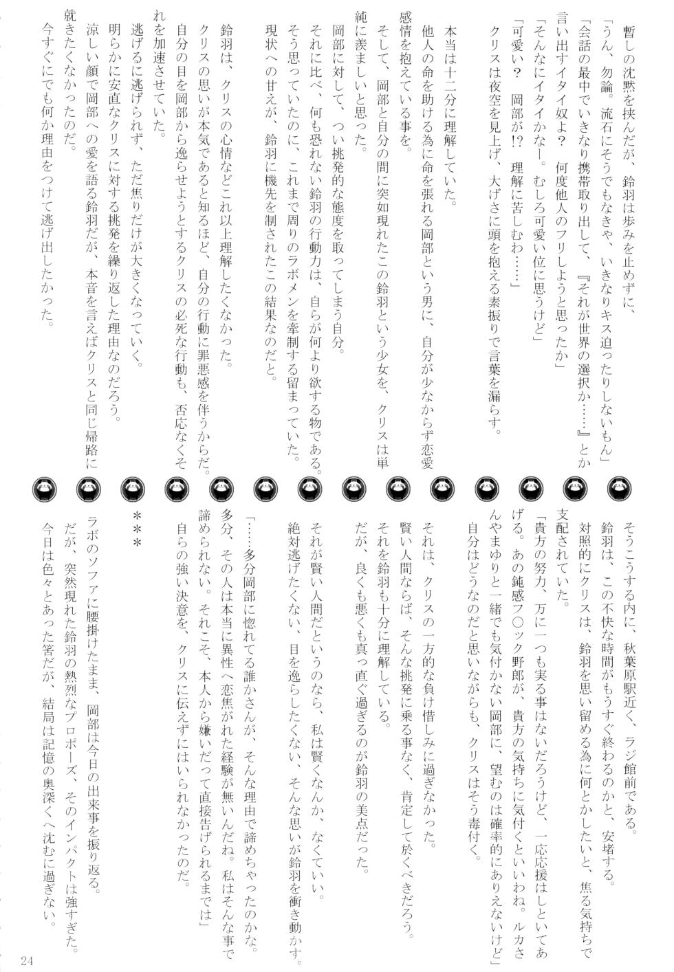 (C82) [Mutsukidou (Pria, Ikeda Yasuhiro, Mossari Yuu)] Koakuma suzuha (Steins;Gate) - Page 23