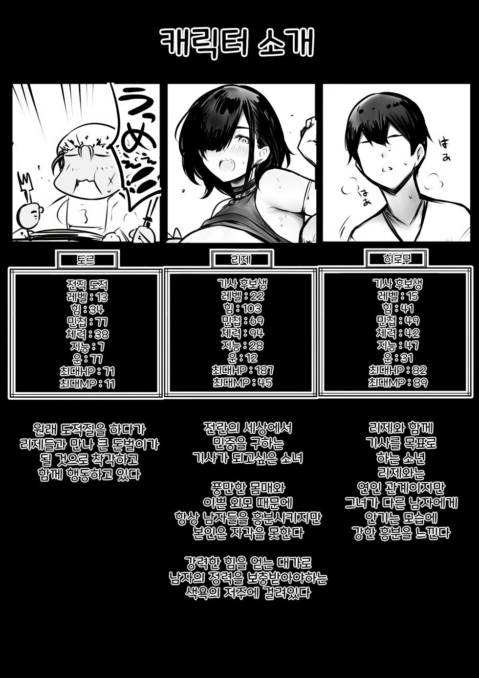 [Akirerushoujo (Akire)] Onna Kishi Rize wa Koyoi mo Maotoko ni Dakareru 3 | 여기사 리제는 오늘 밤도 남자에게 안긴다 3 [Korean] - Page 2