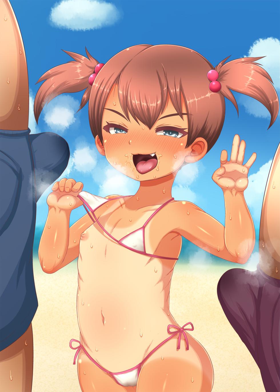 [Egyptsobaya (Taikou)] Chibikko Beach Ecchi! -Hiyake Gaki Bitch to Pedo Imouto-chan- [Chinese] [咸鱼机翻汉化] [Digital] - Page 29