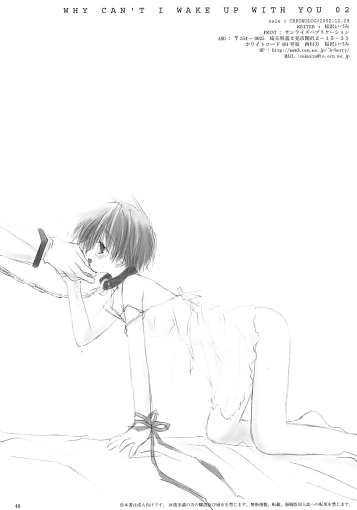 [CHRONOLOG&R-WORKS] WHY CAN'T I WAKE UP WITH YOU Ⅱ(Utawaremono) - Page 39