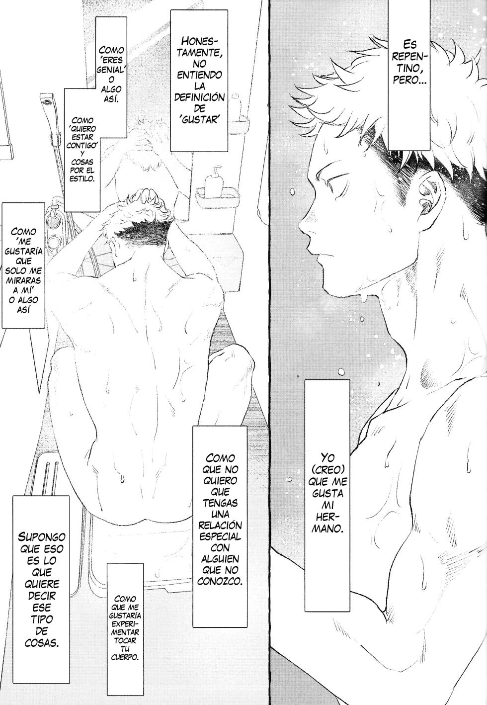 (Haruka Kagayaku Choushinsei 2) [Gonaimitsu (kosokoso)] Otouto no Kimochi (Jujutsu Kaisen) [Spanish] [Mapache Fansub] - Page 18