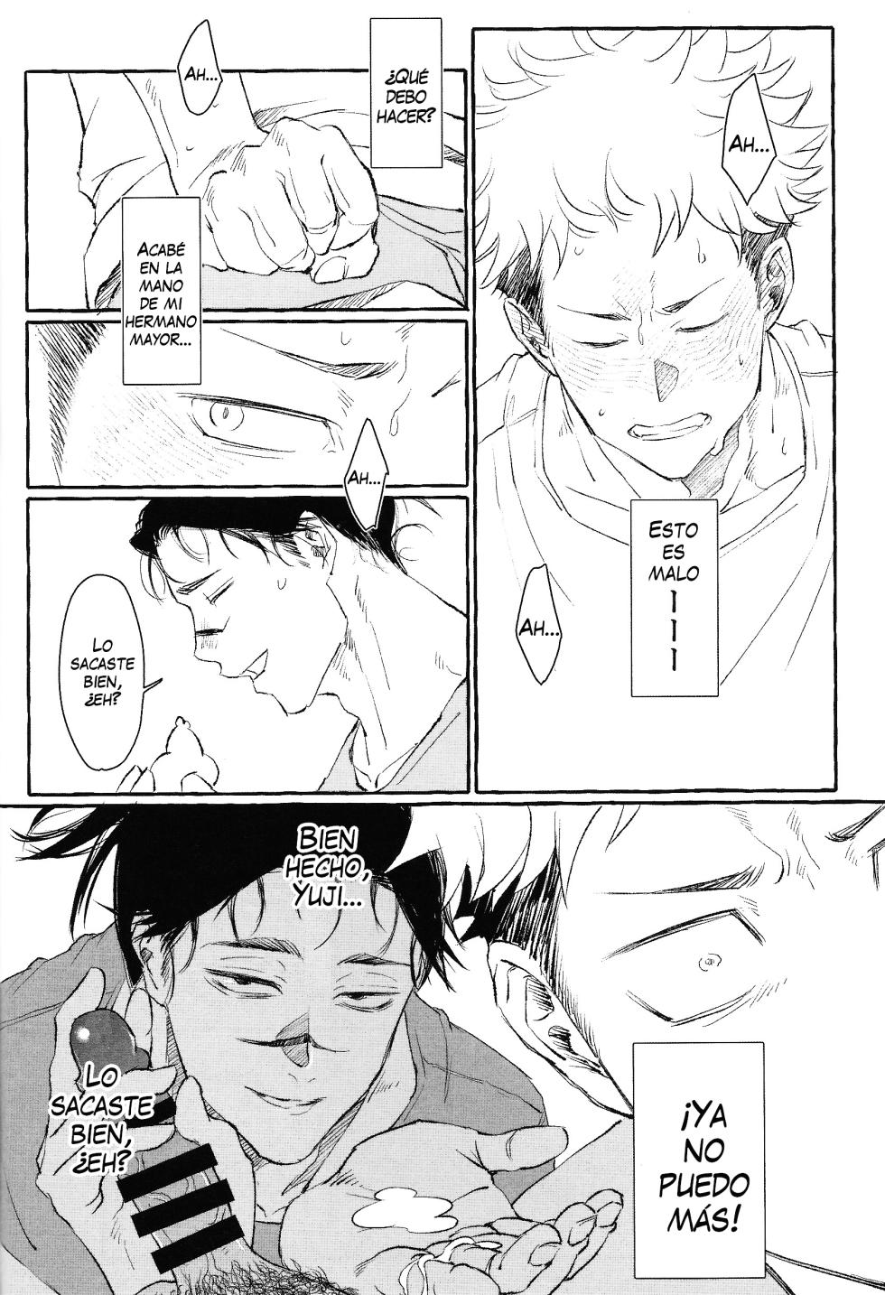 (Haruka Kagayaku Choushinsei 2) [Gonaimitsu (kosokoso)] Otouto no Kimochi (Jujutsu Kaisen) [Spanish] [Mapache Fansub] - Page 37
