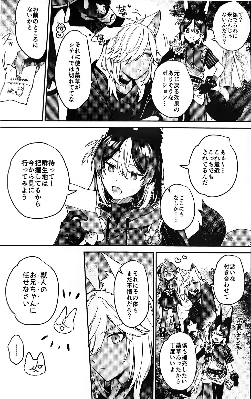 (Kami no Eichi 15) [Fujunbutsu (Kibako)] ookami ni natta tomodachi no yosuga okashii!! (Genshin Impact) - Page 7