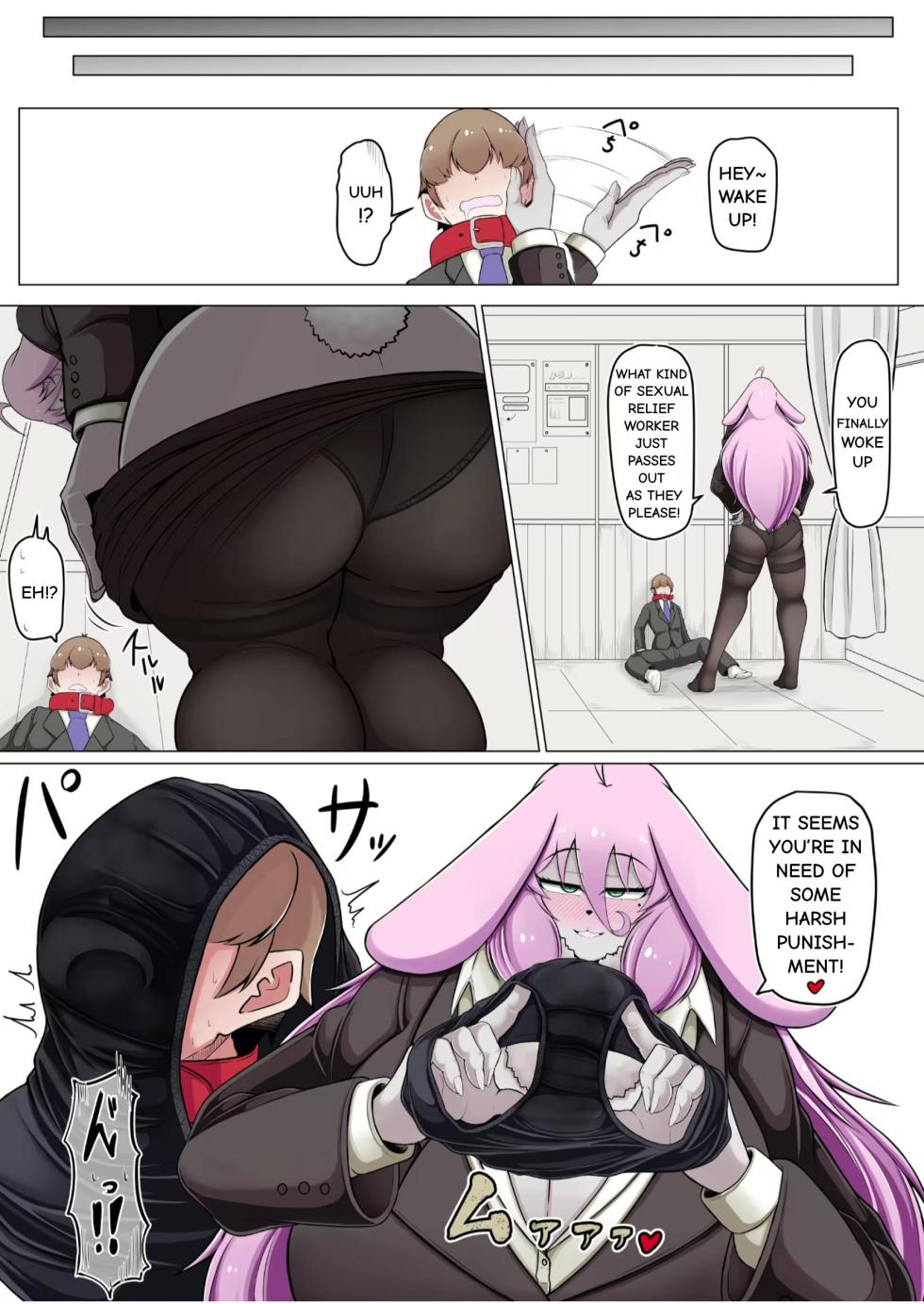 [Kaoritatsu Chaya (Ocha no Degarashi)] Seishori Youin Hitoosu-kun [Nousagi Joshikou Hen] | Sexual Relief Worker Mr. Human Male [Hare Girl High School Edition] [English] - Page 7
