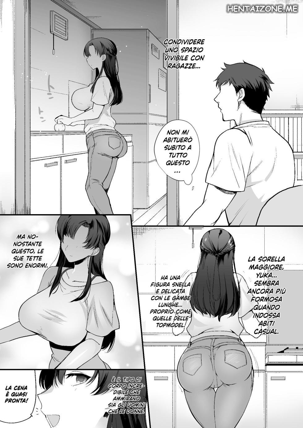 [Shiroganean (Aomizuan, Hujisai, Kirimoto Yuuji)] Erosugiru Doukyonin ~Dosukebe Shimai to 1K Doukyo Seikatsu~ | Vivere in un Monolocale con due Sorelle Pervertite [Italian] [Digital] - Page 11