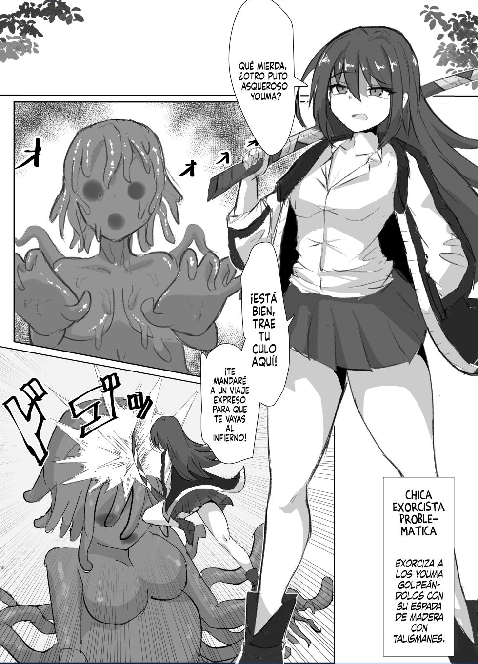 [Anomano] Yankee Taimashi-chan Naedoko Shikyuuka | La transformación de una problematica exorcista en un útero semillero [Spanish] [Slarka] - Page 1