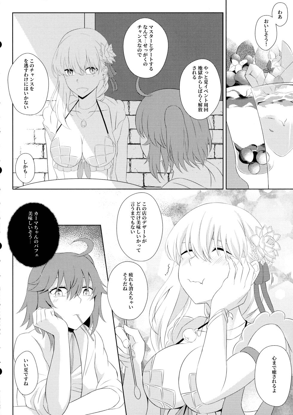 (C104) [Yashoku Jinshin (Rinkopoi)] Kama to Honeymoon -Honeymoon with Karma (Fate/Grand Order) - Page 6