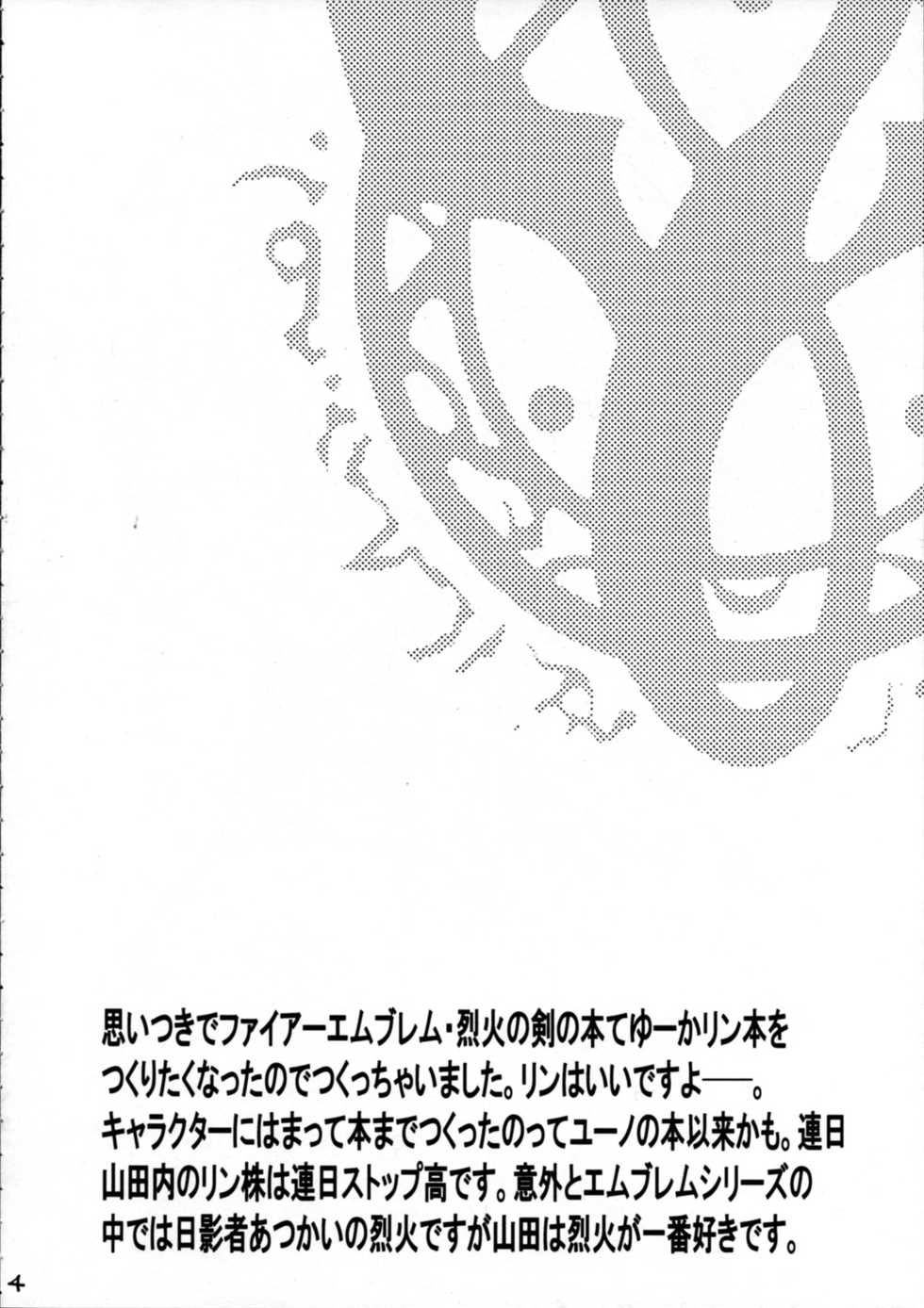 (C68) [GUY-YA (Yamada Shuutarou)] RETSU -THE SWORD OF FLAME- (Fire Emblem Rekka no Ken) - Page 4