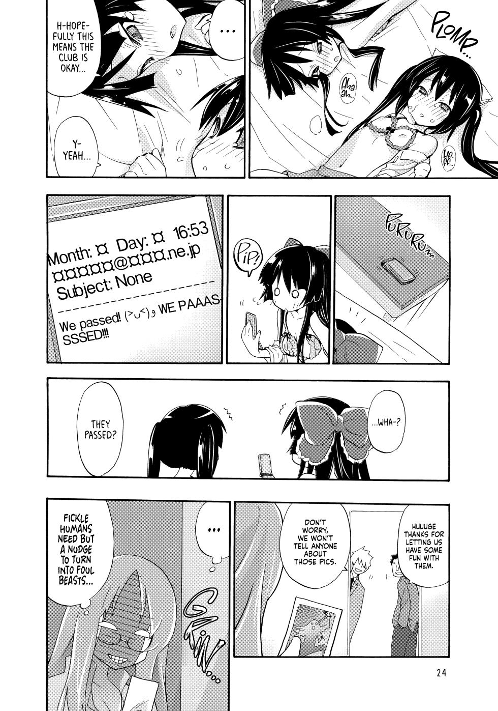 [Spicia (Kiritomo Koroha)] Shoujo Goraku K-ON! Mio&Azu Hon | Fun With Young Ladies: K-ON! MioAzu ver. (K-ON!) [English] [head empty] - Page 23