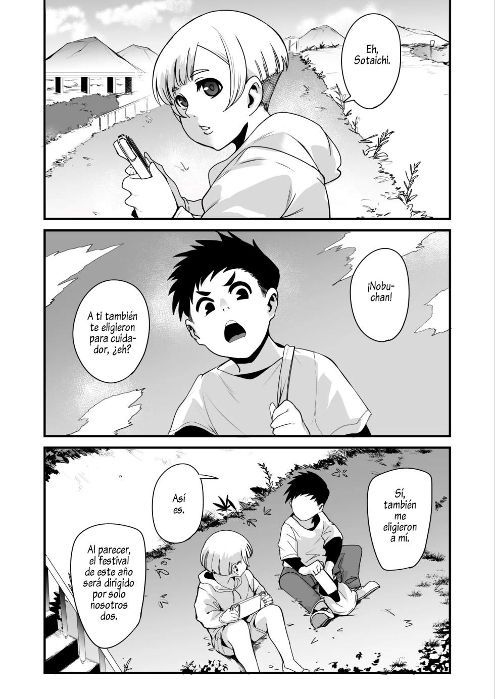 [SOUND MILK (Otochichi)] Himebukuro-Sama - Mura no Kagematsuri de Onee-san-tachi ni Tanetsuke suru Dake no Shasei Ningyou ni Sareta Bokutachi [Spanish] [Al Chile No Sé] - Page 2