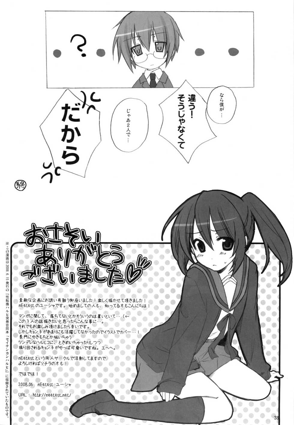 (C76) [nEetest (Yusya)] Kyonko no Matome (Suzumiya Haruhi no Yuuutsu) - Page 40