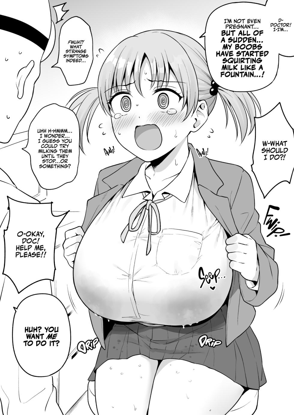 [Yue] Ninshin shitenai noni Bonyuu ga Deru Ko-chan o Shinsatsu suru Oisha-san | A Doctor Examines a Girl Who's Lactating but Not Pregnant [English] [korafu] - Page 1