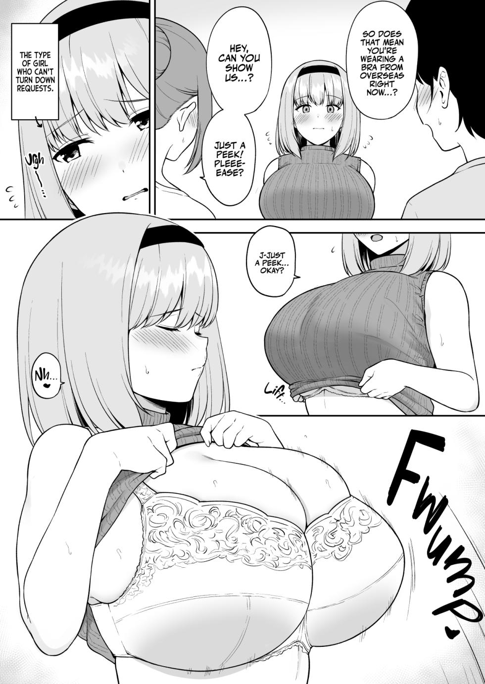 [Yue] Kyonyuu no Tomodachi ni Kaku no Chigai o Misetsukete Shimau O-cup Joshidaisei-chan | O-Cup Co-ed Showcases Her Superior Assets to Her Busty Friends [English] [korafu] - Page 4