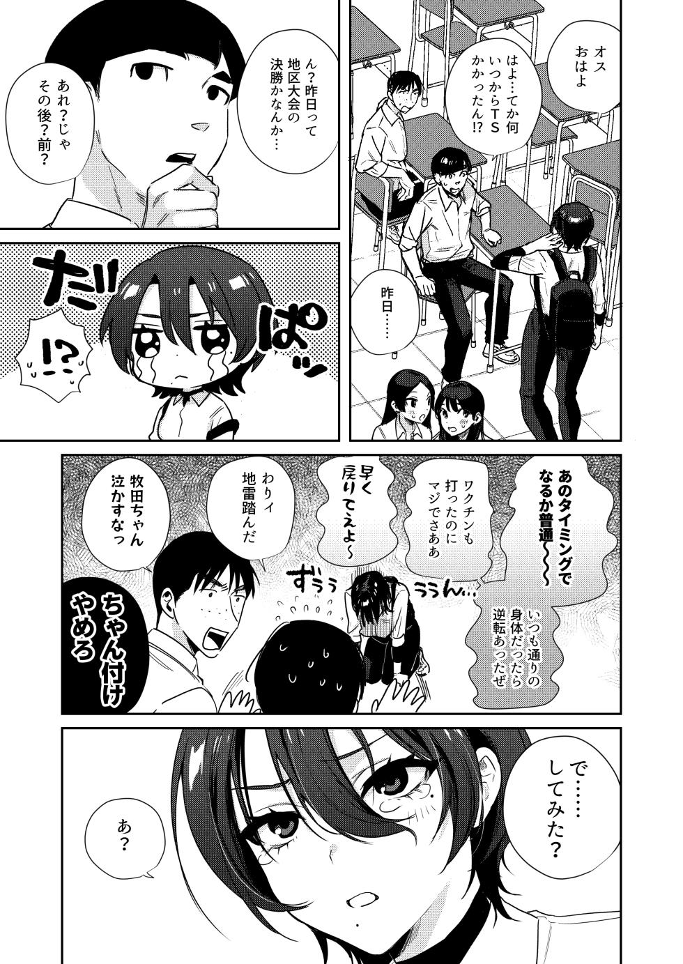[Toyama 100kg (Toyama Jigoku)] Yakyuu-bu Buchou wa Onnanoko -Onanie Daisuki TS Kyonyuu Buchou ni Renzoku Nakadashi- - Page 7