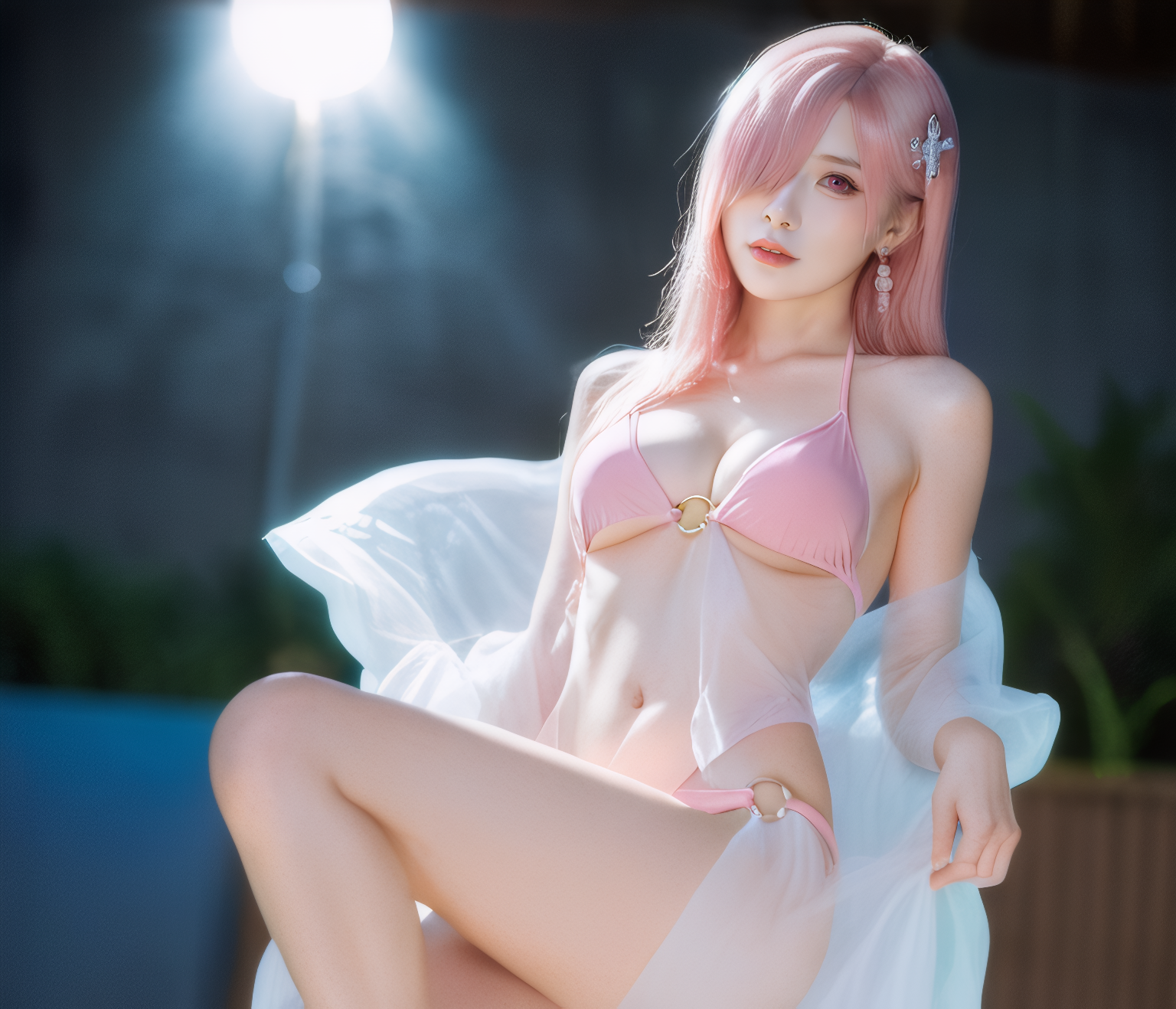 Pink bikini+ripped white stockings[AI Generated] - Page 19