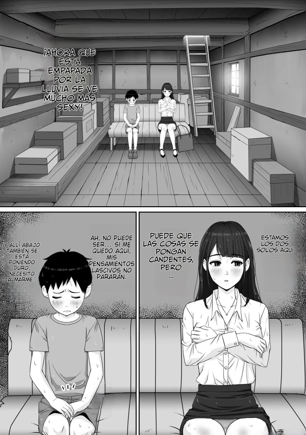 [Soyokaze Buranko] Kateikyoushi no Onee-san to Amayadori suru Koto ni Natta Hanashi | Una historia sobre cómo me refugie de la lluvia con mi tutora [Spanish] [Shining Hentai] - Page 7