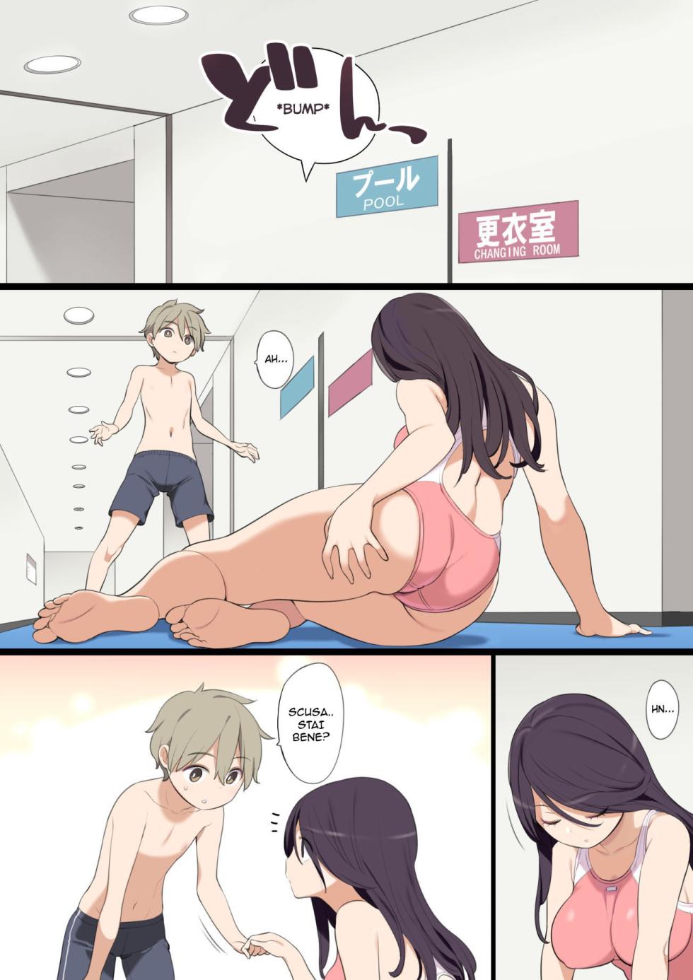 [Higuma-ya (Nora Higuma)] Pool de Deatta Oneesan to Ecchi na Kankei ni Nacchau Ohanashi | La Piscina è Fredda Sorellona [Italian] - Page 3