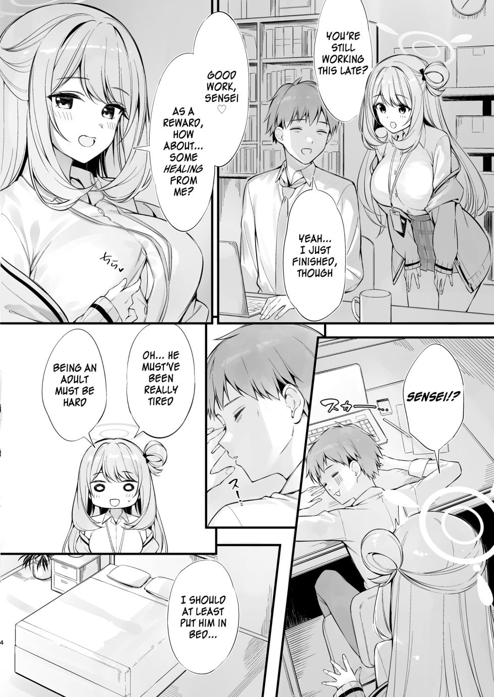 [P:P (Oryou)] Sensei, Nechattan desu ka? Osocchattemo Ii desu ka? | Sensei, are you sleeping? May I assault you? (Blue Archive) [English] [SDF] [Digital] - Page 3