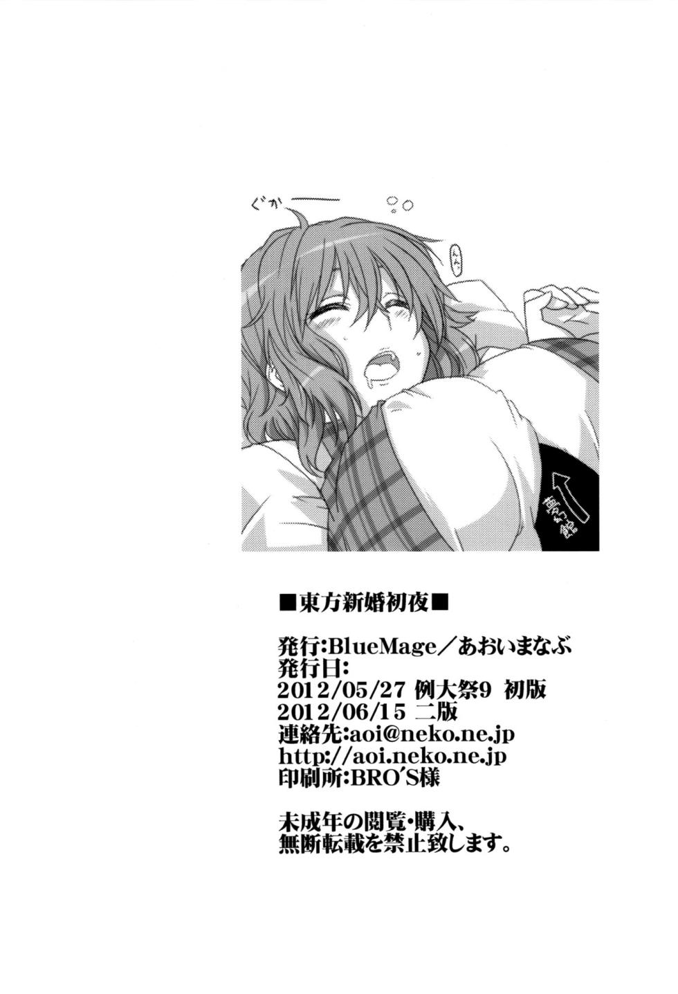 (Reitaisai 9) [BlueMage (Aoi Manabu)] Noite de núpcias dos recém-casados.(Touhou Project) [Portuguese-BR] - Page 18
