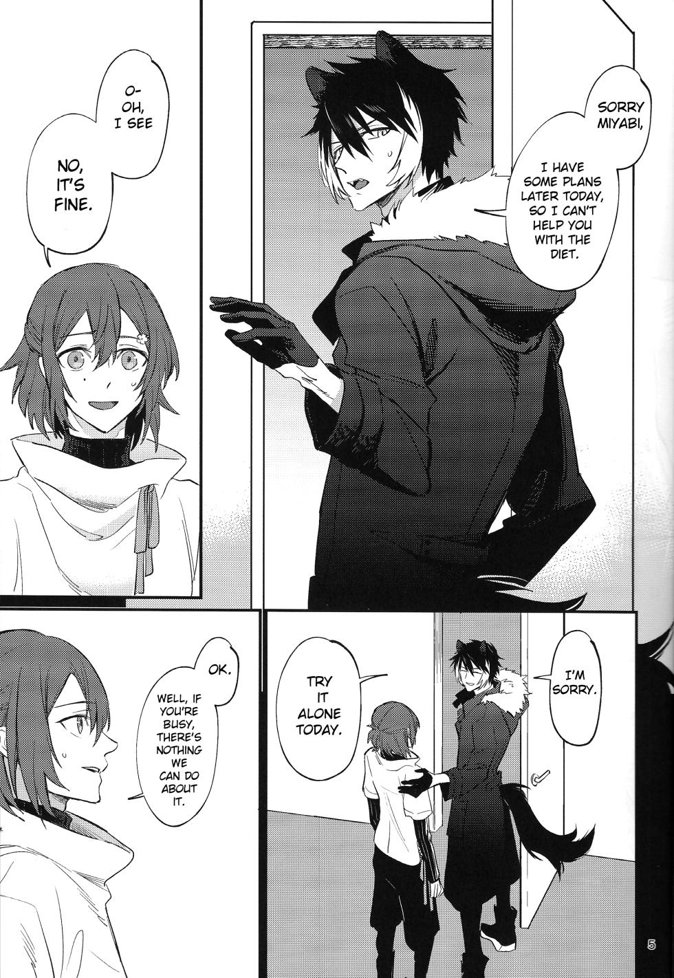 (SUPERKansai29) [Monjin (Samonji Monji)]  Diet  Koujou Kikan KinTra Hen | Diet Improvement Phase. Work-out Part  (Hanasaki Miyabi, Kageyama Shien) [English] - Page 4