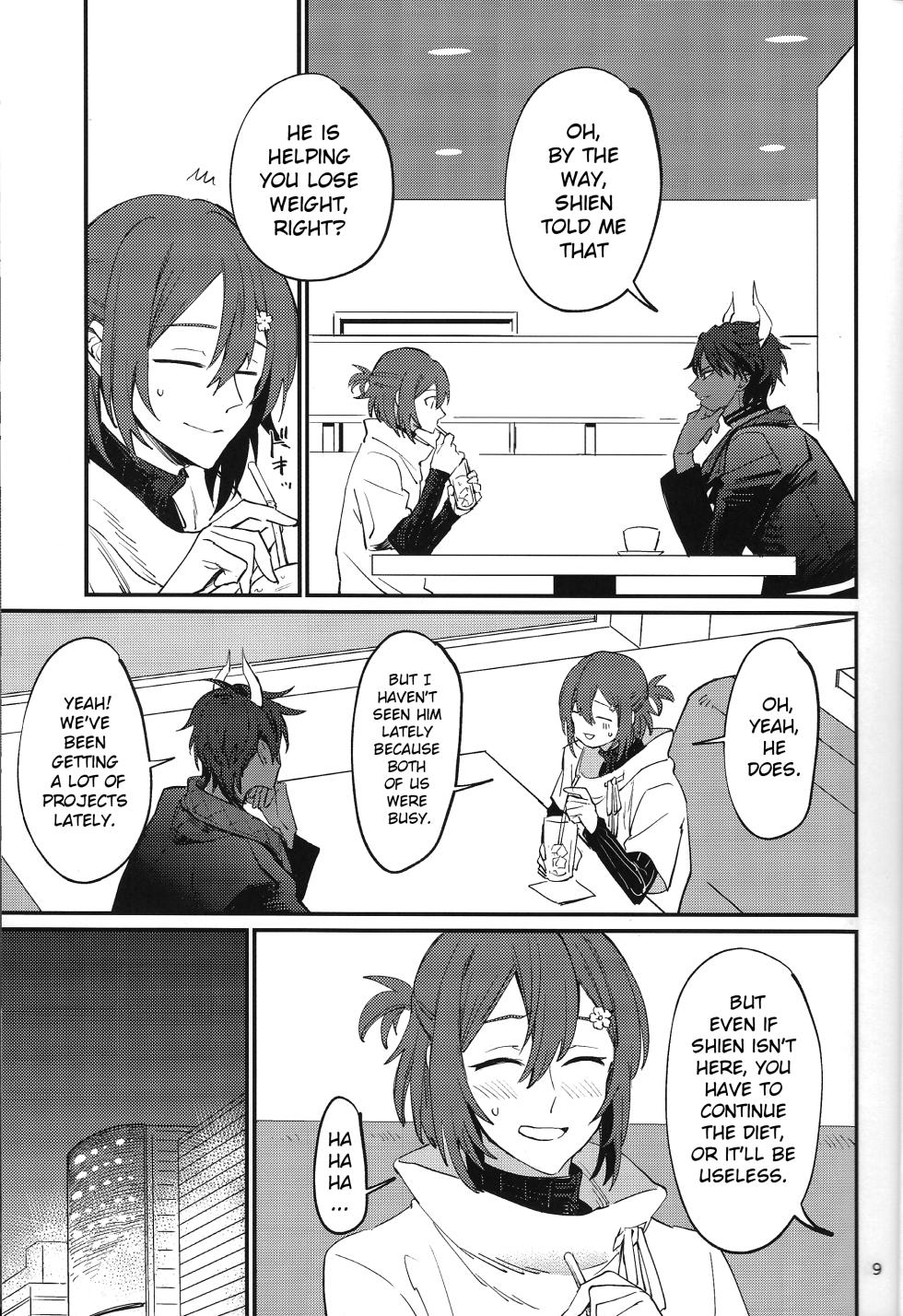 (SUPERKansai29) [Monjin (Samonji Monji)]  Diet  Koujou Kikan KinTra Hen | Diet Improvement Phase. Work-out Part  (Hanasaki Miyabi, Kageyama Shien) [English] - Page 8