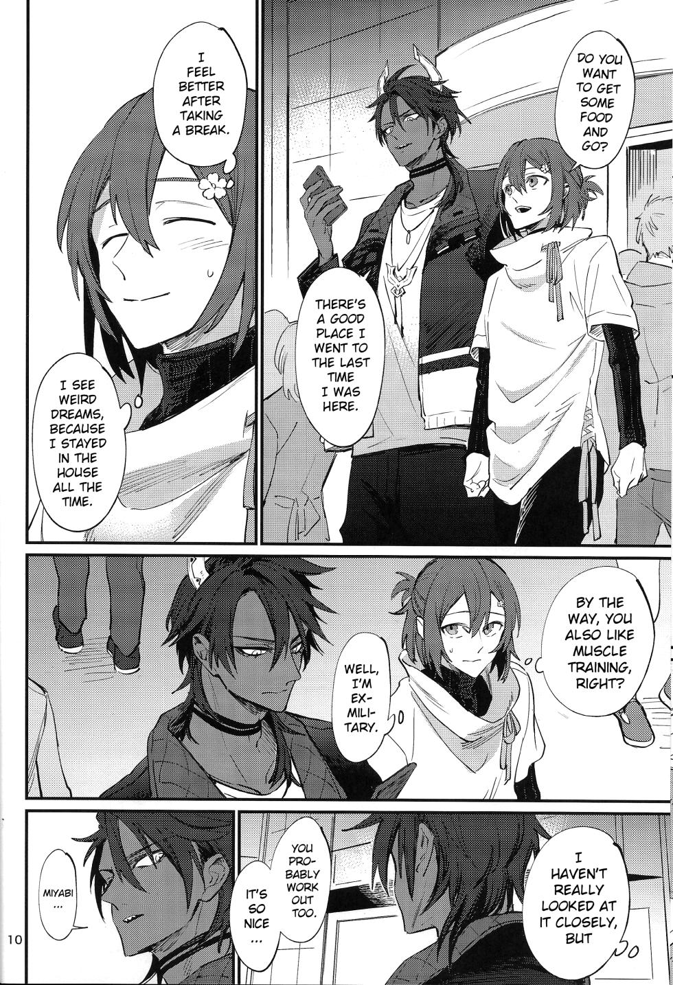 (SUPERKansai29) [Monjin (Samonji Monji)]  Diet  Koujou Kikan KinTra Hen | Diet Improvement Phase. Work-out Part  (Hanasaki Miyabi, Kageyama Shien) [English] - Page 9