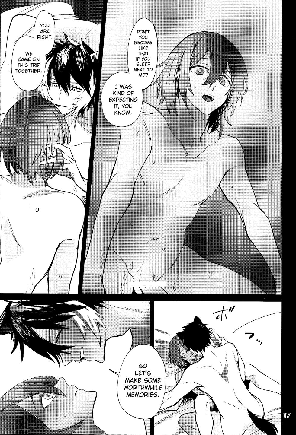 (Tadaima Haishinchu! 5) [Monjin (Samonji Monji)]  Tabi wa Michizure (Hanasaki Miyabi, Kageyama Shien) [English] - Page 16