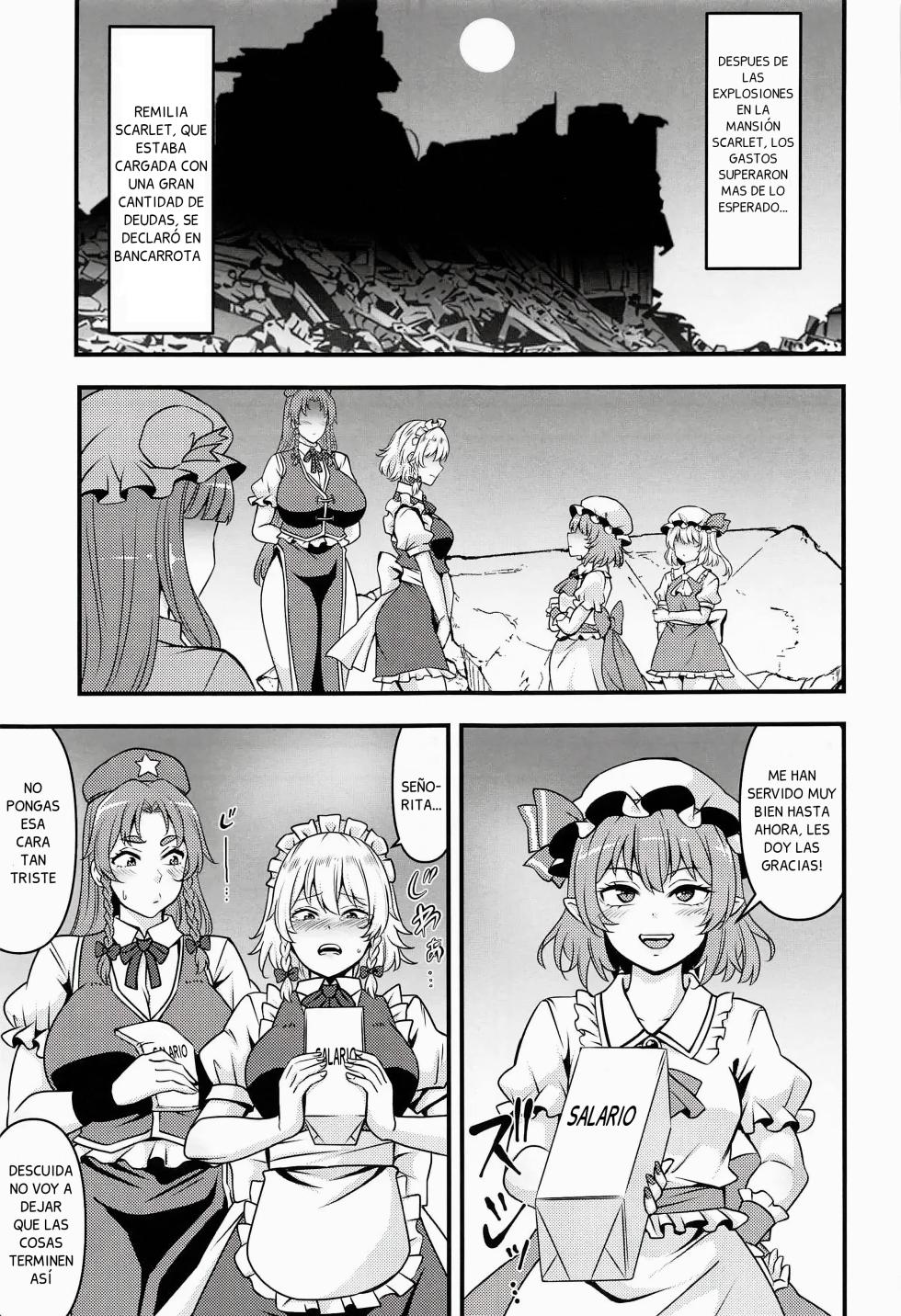 (Shuuki Reitaisai 11) [Kouchatei (Nagi)] Remilia Ojou-sama no DeliHeal-jou Debut (Touhou Project) [Spanish] - Page 2