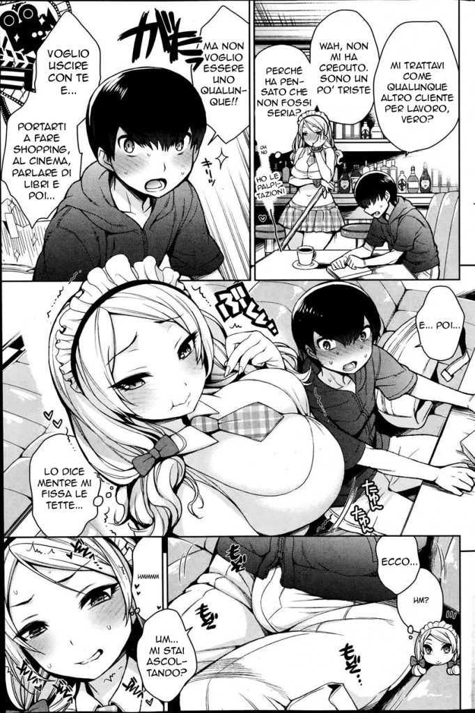 [Rokkaku Yasosuke] Milk Onee-san Set | Ti va un Caffé ? (COMIC Shitsurakuten 2014-10) [Italian] - Page 3
