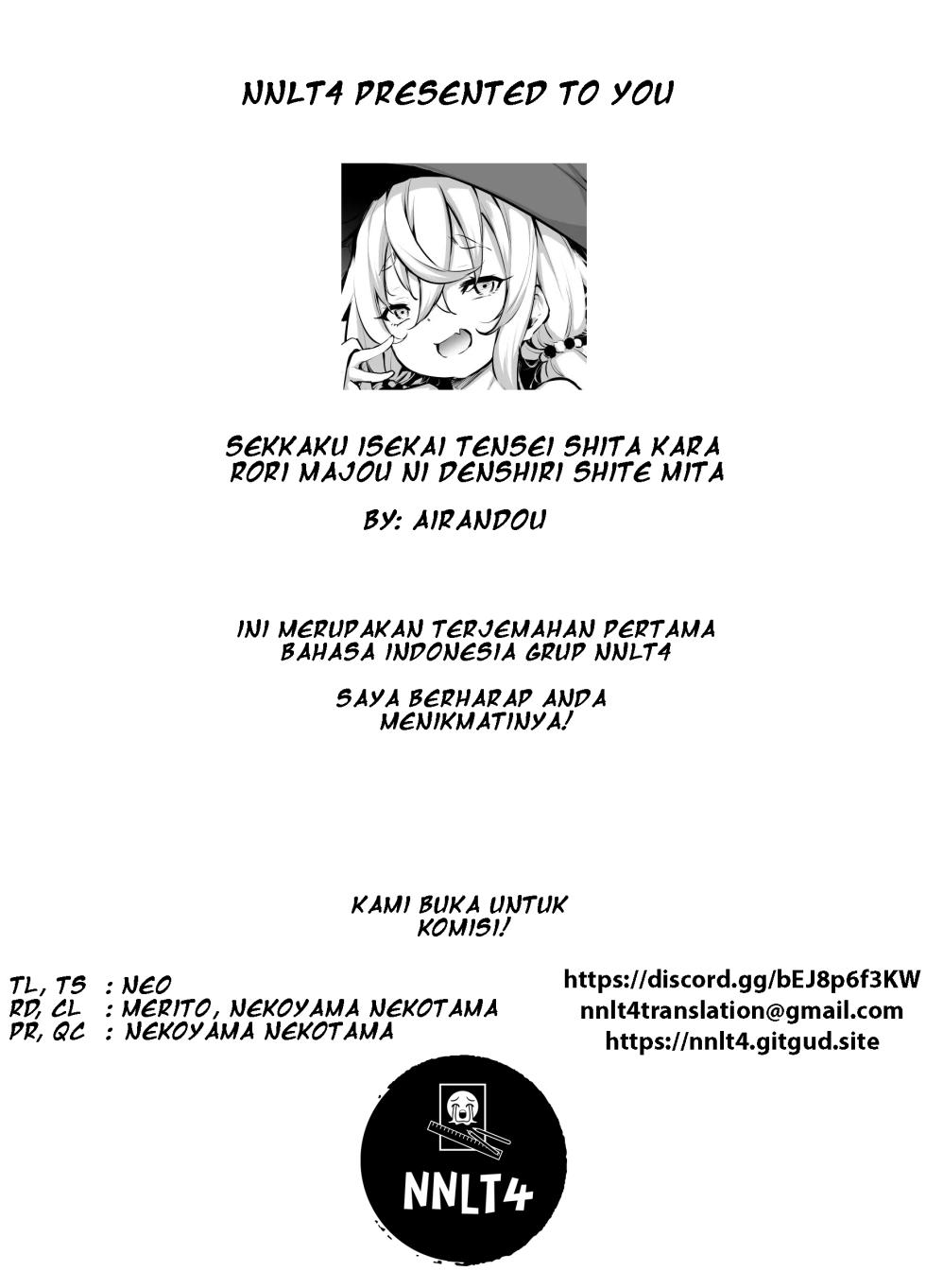 [Airandou] Sekkaku Isekai Tensei Shita Kara Rori Majo ni Deshiiri Shite Mita [Bahasa Indonesia] [NNLT4] - Page 7