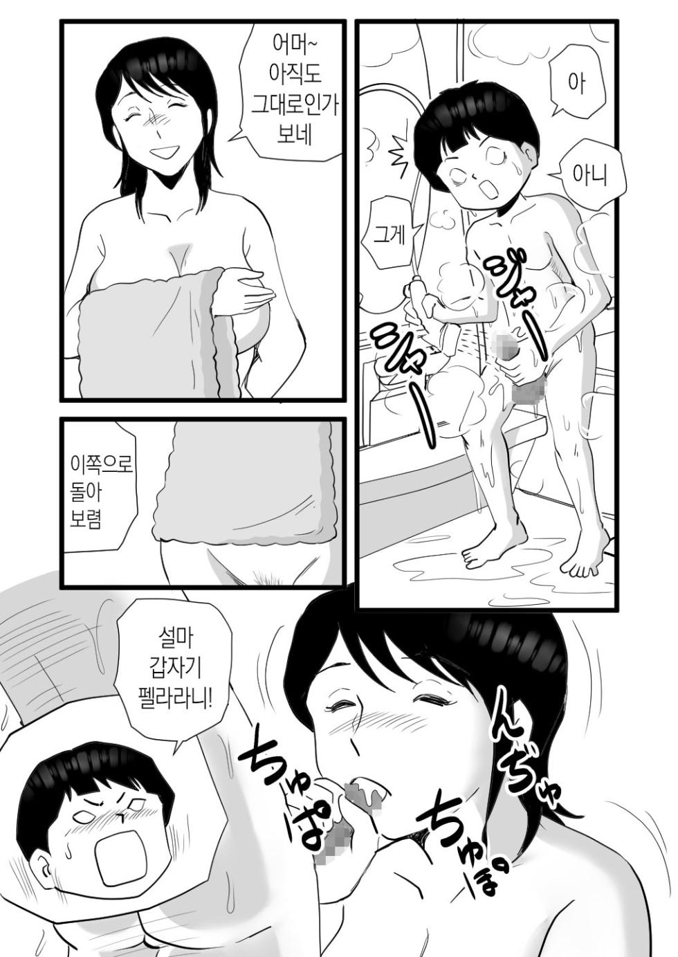 [Momoziri Hustle Dou] Zetsurin Mama no Narumi-san to Hentai Musuko | 정력절륜 엄마 나루미 씨와 변태 아들 [Korean] [팀 숙녀] - Page 18