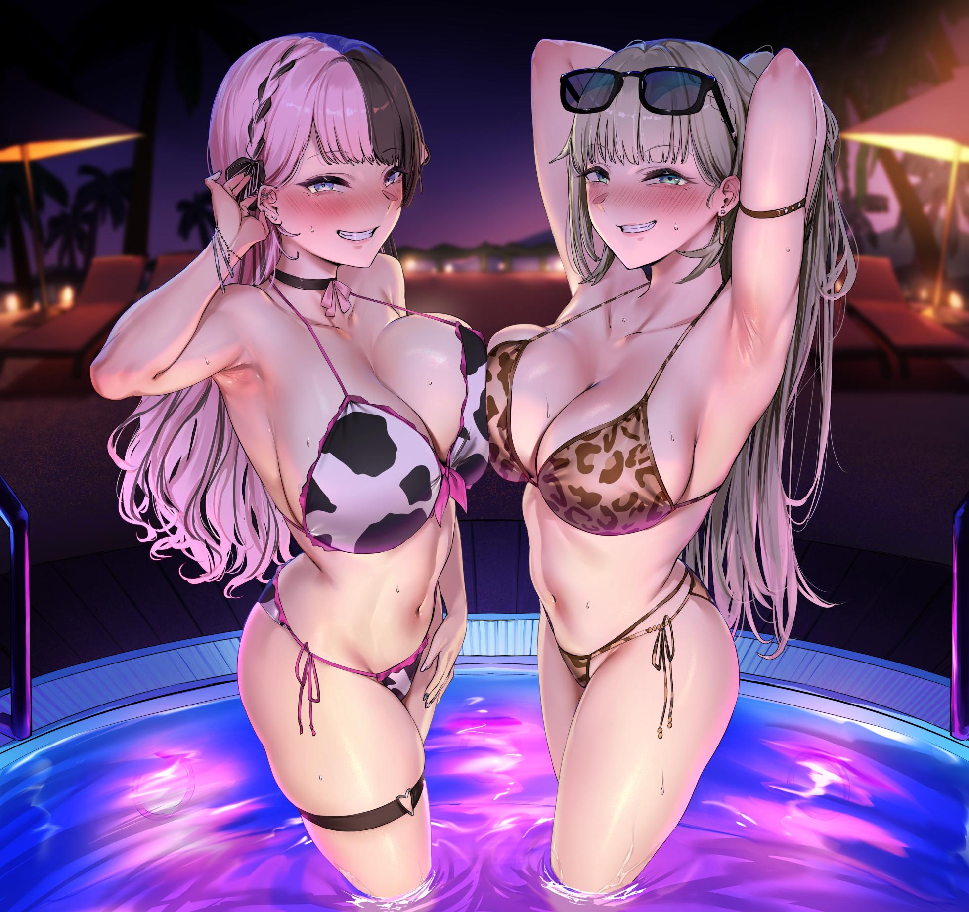 [Sanuki] Night Pool (Tachibana Hinano, Hanabusa Lisa) - Page 21