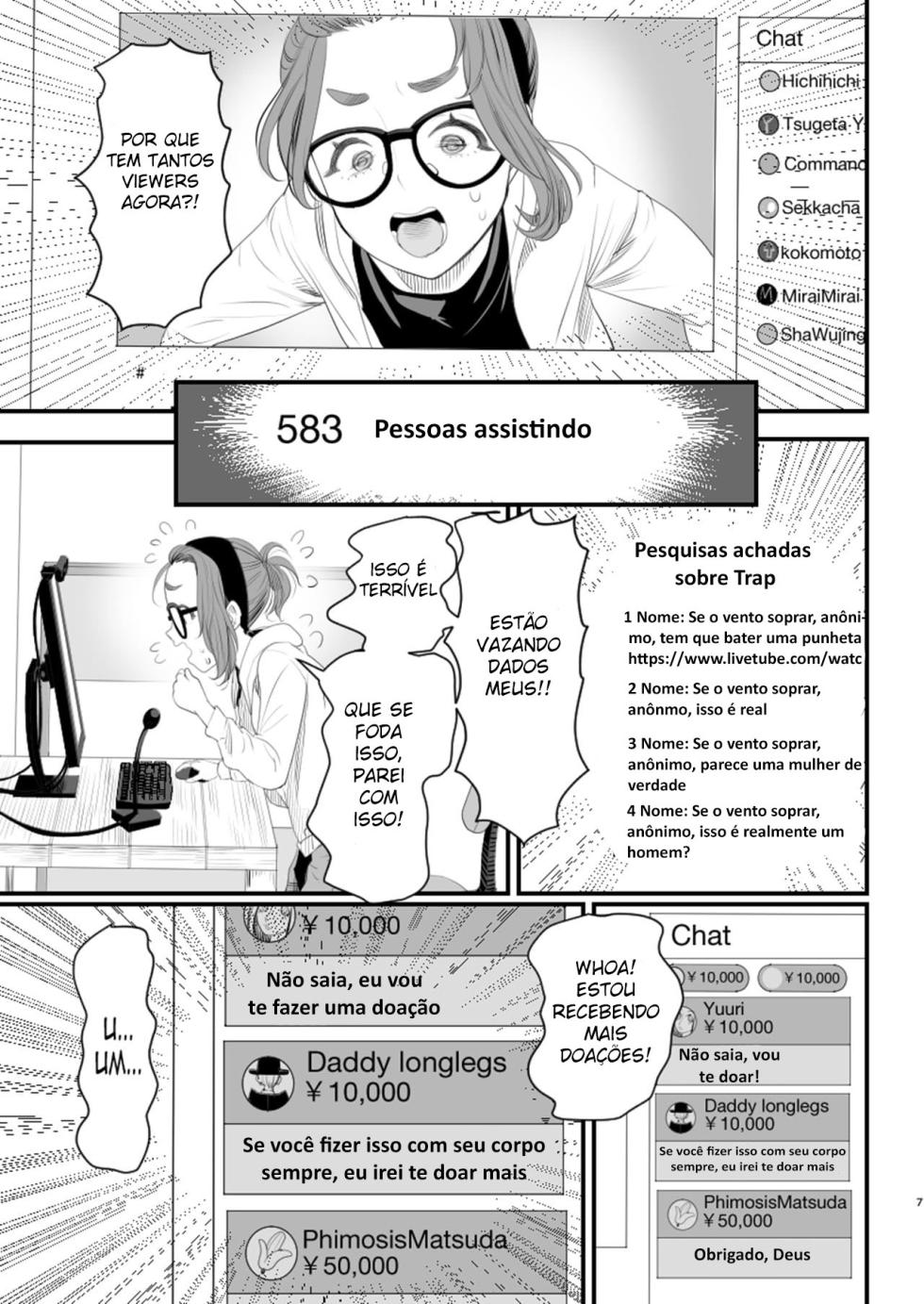 [Groggy-chou (Guro Tsuki)] Otokonoko Haishinsha Nagesen ni Noserarete Hamerarechaimashita [Portuguese-BR] - Page 7