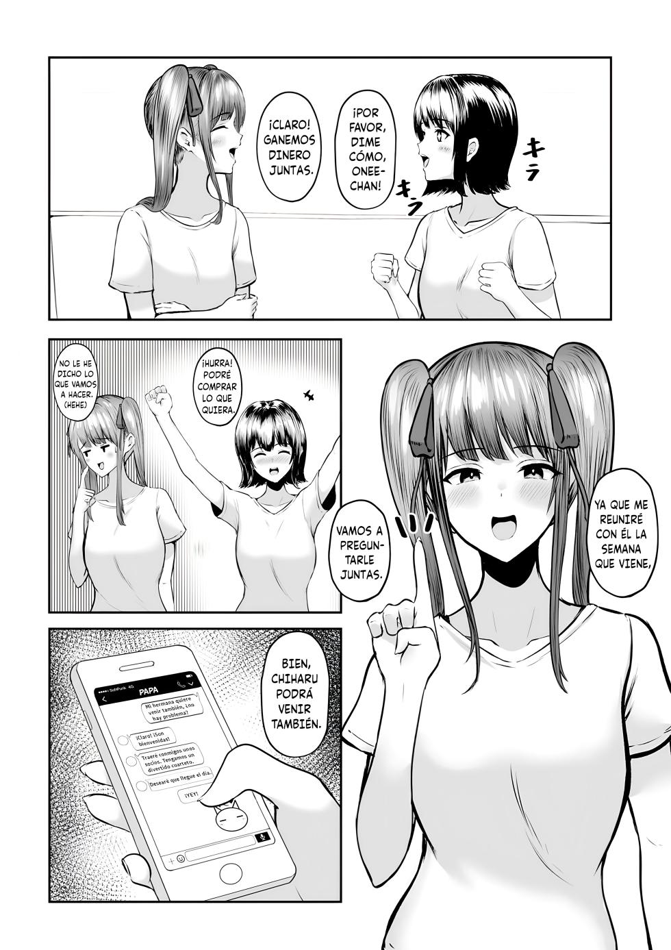 [Nekomimi to Kuro Mask (cielo)] Watashi-tachi Meimon Onna Gakuen-sei wa Shimai de Papakatsu Shitemasu + Watashi-tachi JK Shimai wa Mama to Issho ni Papakatsu Shitemasu | Buscando Sugardaddies como Hermanas Junto a Mamá [Spanish] [Black Mirror Team + New Scan Doujin] - Page 35