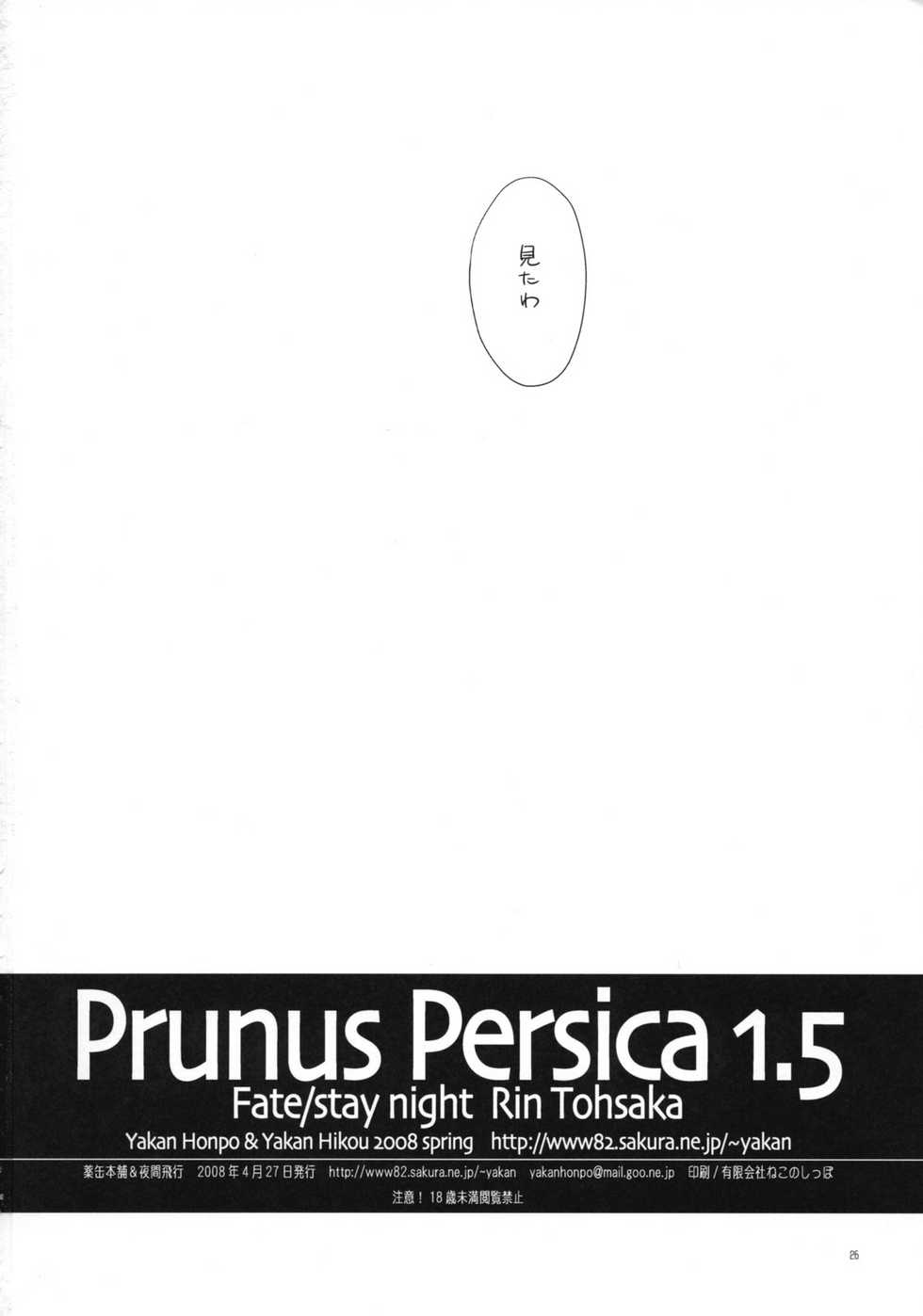 (COMIC1☆2) [Yakan Honpo, Yakan Hikou (Inoue Tommy)] Prunus Persica 1.5 (Fate/stay night) - Page 25
