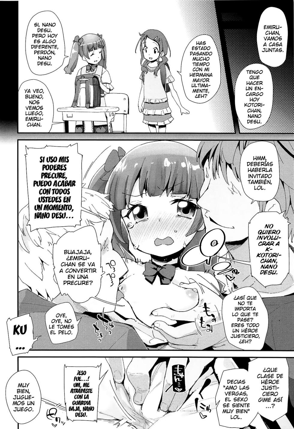 (C94) [condiment moderately (Maeshima Ryou)] Warui Otoko ni Kimeseku Chuudoku ni Sarete Mama ni Naru Emiru-chan (Hugtto! PreCure) [Spanish] - Page 11